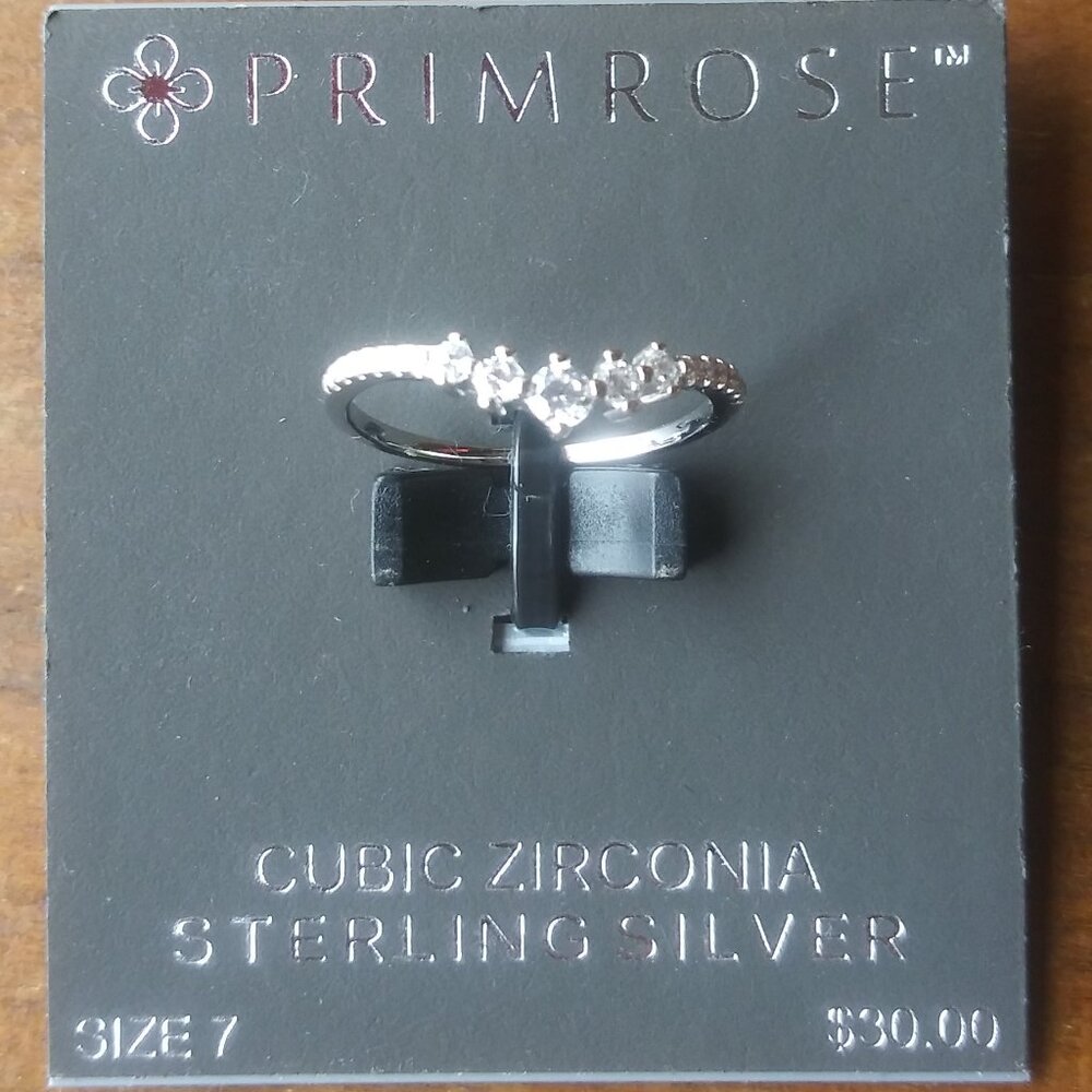 Primrose Sterling Silver & Cubic Zirconia Ring Size 7